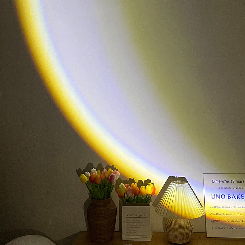 360° LED Rainbow Sunset Moon Lamp – USB Light Projector for Bedroom Aesthetic & Night Mood Lighting