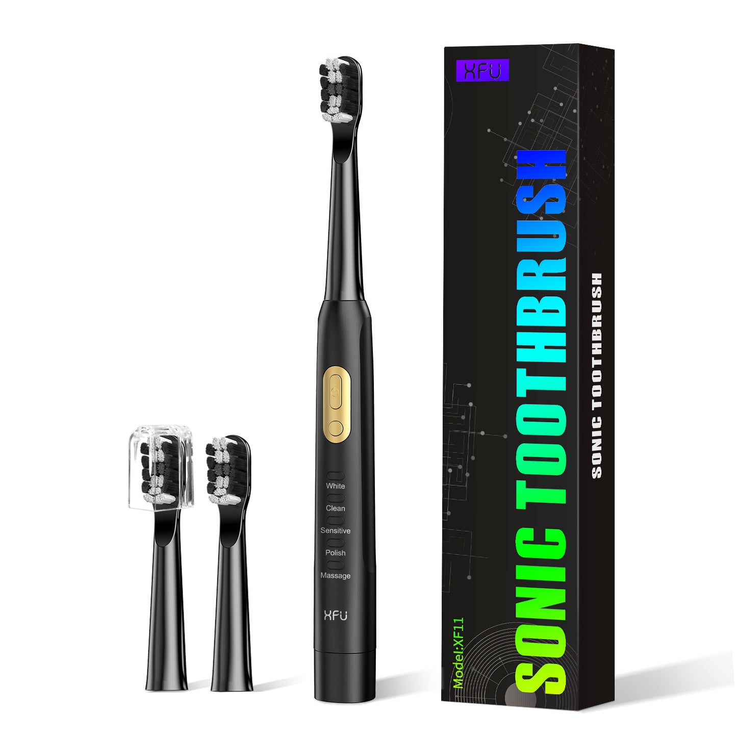 Elektrische Schallzahnbürste – 40.000 Vibrationen, 5 Modi, IPX7 wasserdicht & 90 Tage Laufzeit