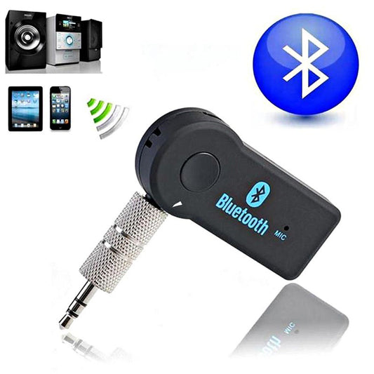Hands-Free Bluetooth AUX Car Adapter – 3.5mm Universal Receiver with Microphone
