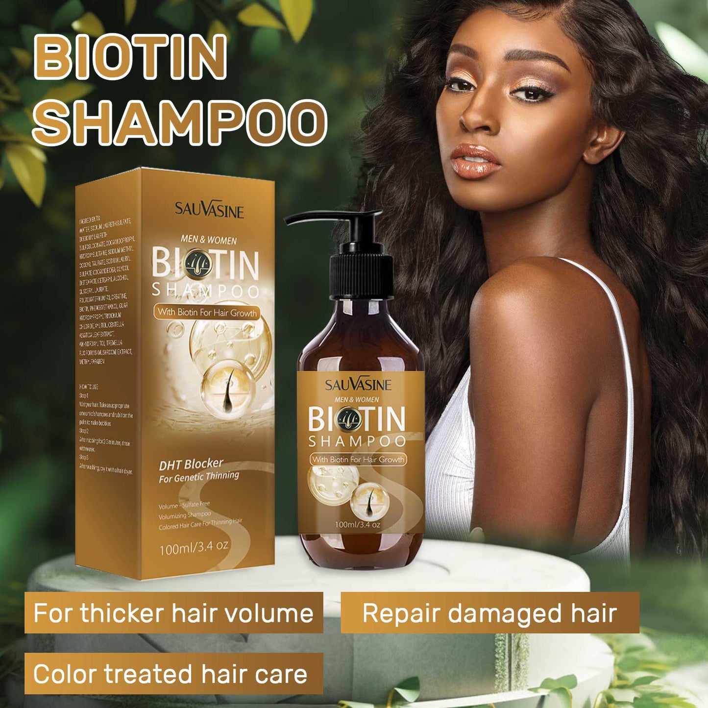 Biotin DHT-Blocker Shampoo – Stärkende Anti-Thinning Formel für volleres, gesundes Haar