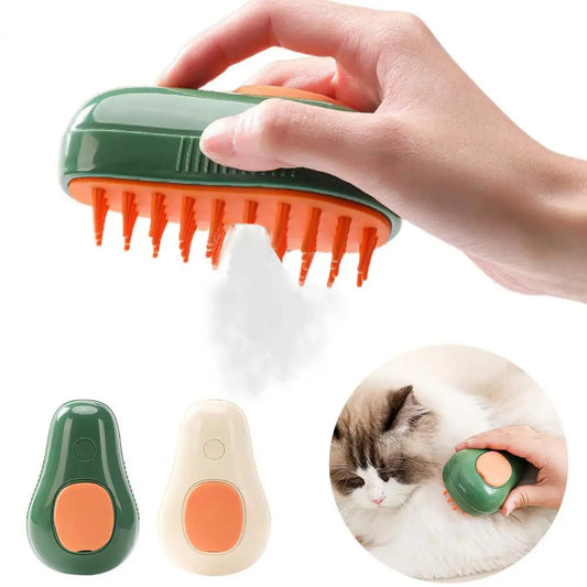 Avocado Cat Brush – Electric Steam Pet Comb with Self-Cleaning Massage & Spray