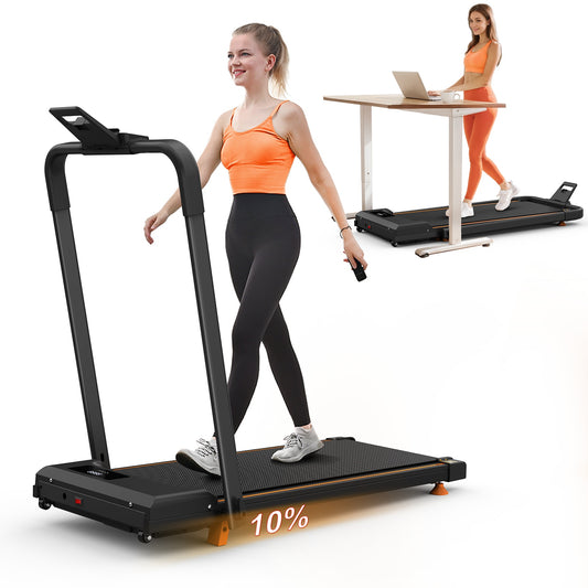 Treadmill 2-in-1 Laufband mit Steigung, LED-Display & App – Klappbares Heimtrainer-Laufband für Home Office, Walking & Jogging bis 120 kg