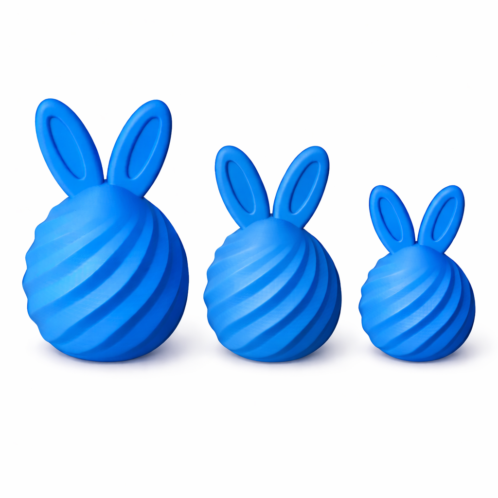 Moderne Osterhasen Deko 3er Set – Premium 3D Osterdeko in Pastellblau, Taubenblau & Lavendel
