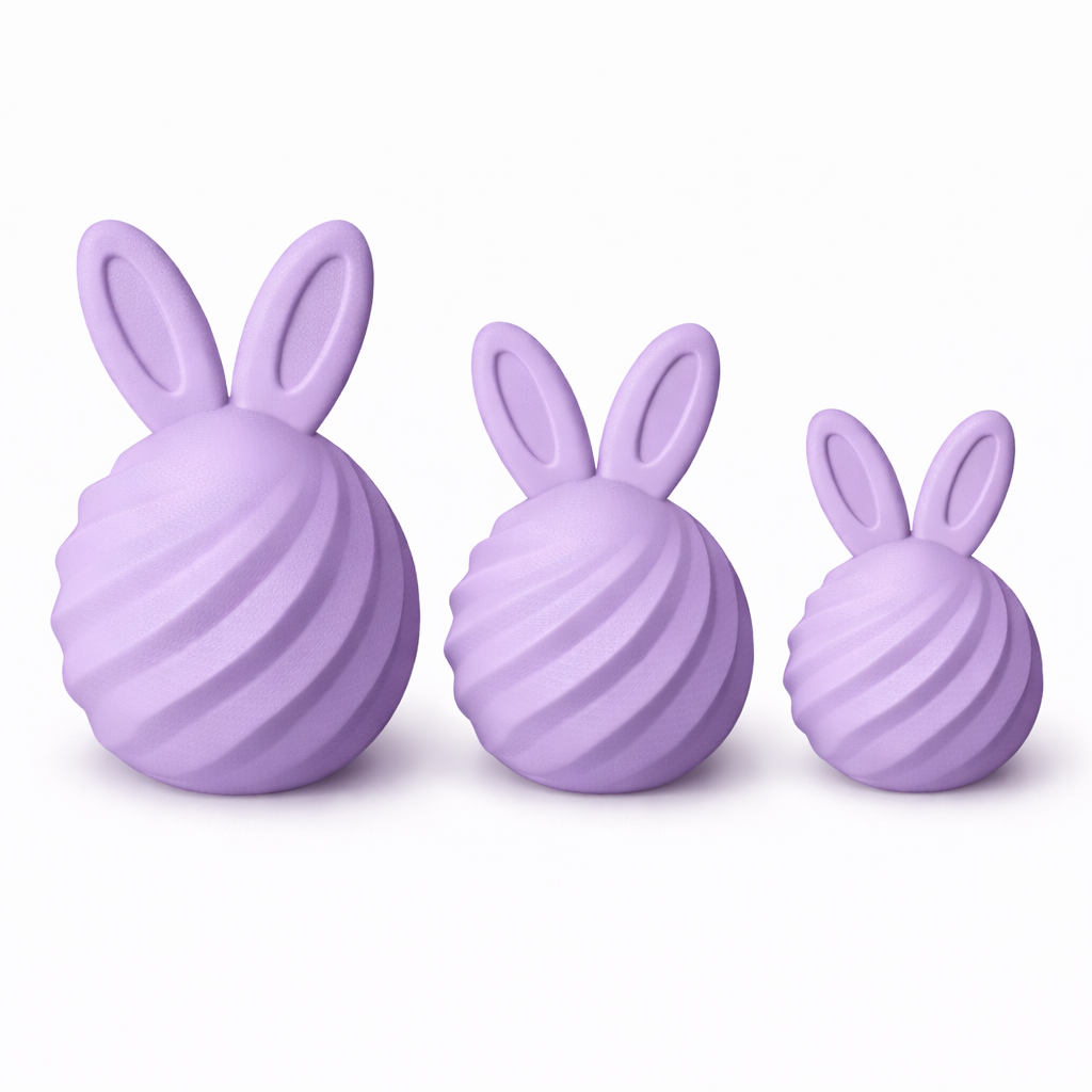 Moderne Osterhasen Deko 3er Set – Premium 3D Osterdeko in Pastellblau, Taubenblau & Lavendel