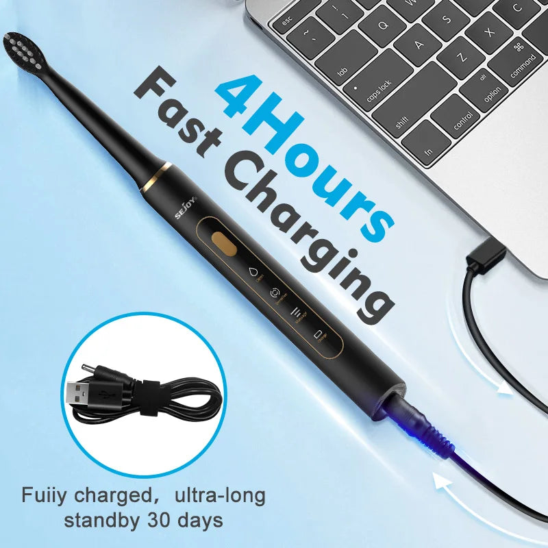 Elektrische Zahnbürste für Erwachsene, 7 Köpfe, 3 Modi, USB wiederaufladbar electric toothbrush mit Smart Timer Funktion