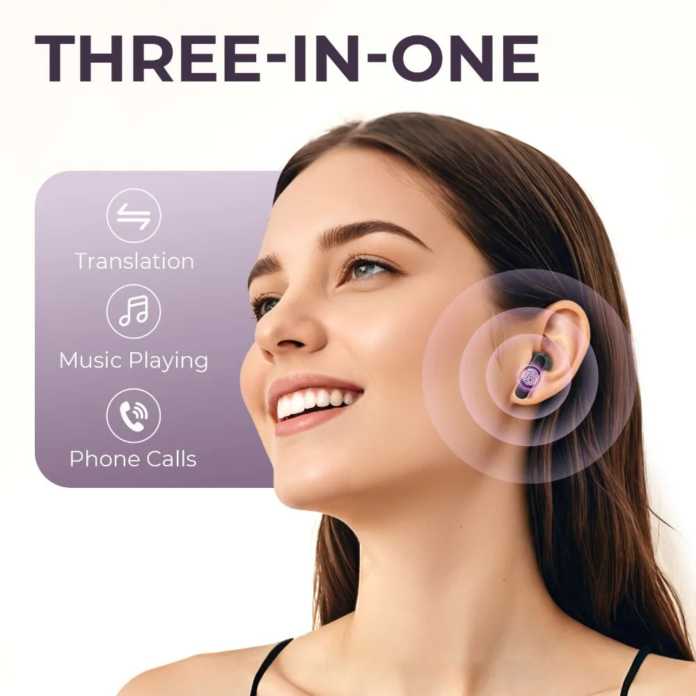 AI Übersetzer Kopfhörer mit 144 Sprachen in Echtzeit mit klarem Sound, Mikrofon und Bluetooth 5.4