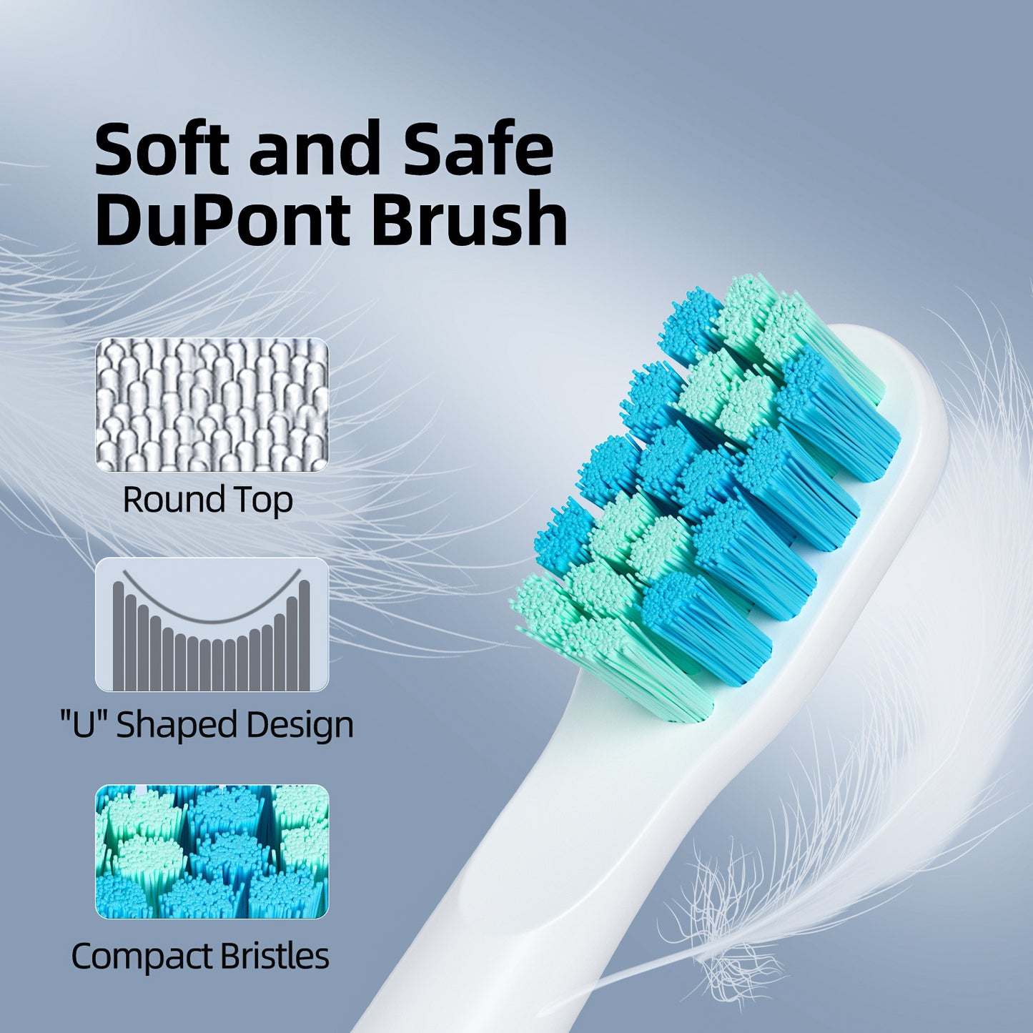 Elektrische Schallzahnbürste – 40.000 Vibrationen, 5 Modi, IPX7 wasserdicht & 90 Tage Laufzeit