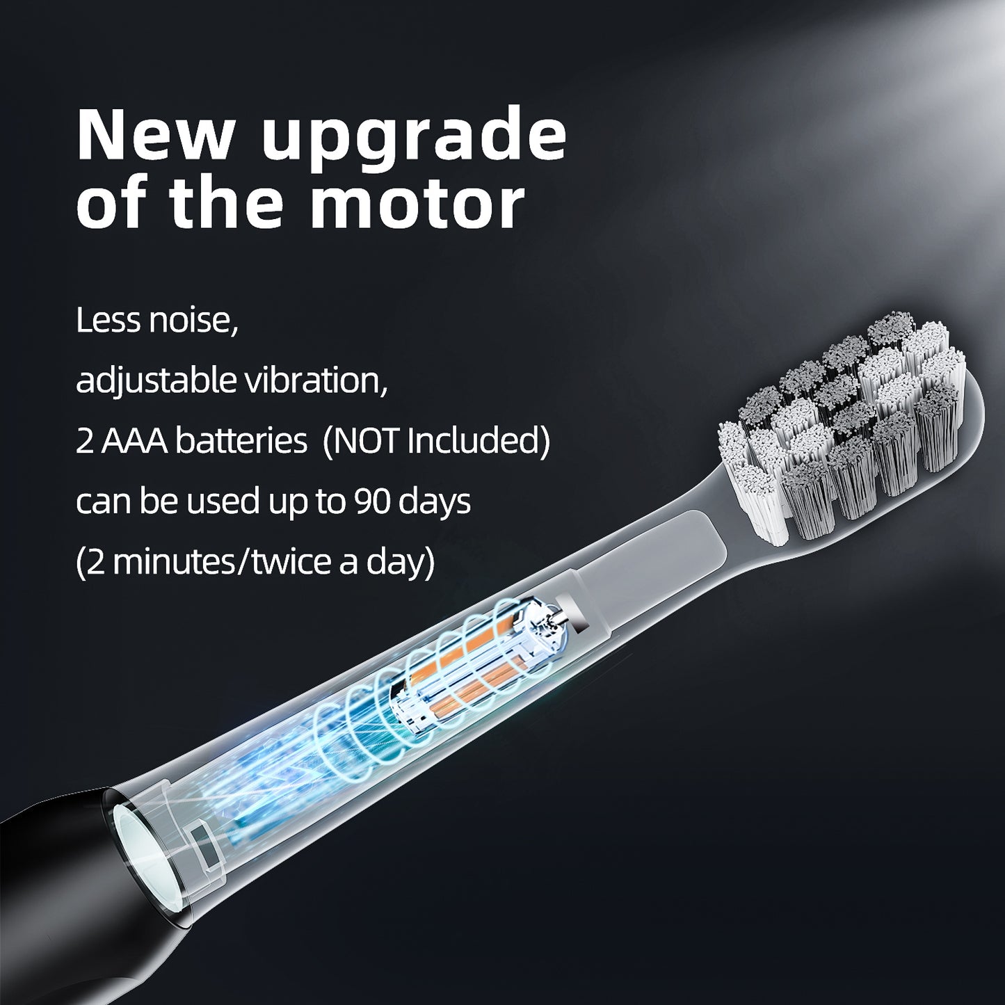 Elektrische Schallzahnbürste – 40.000 Vibrationen, 5 Modi, IPX7 wasserdicht & 90 Tage Laufzeit