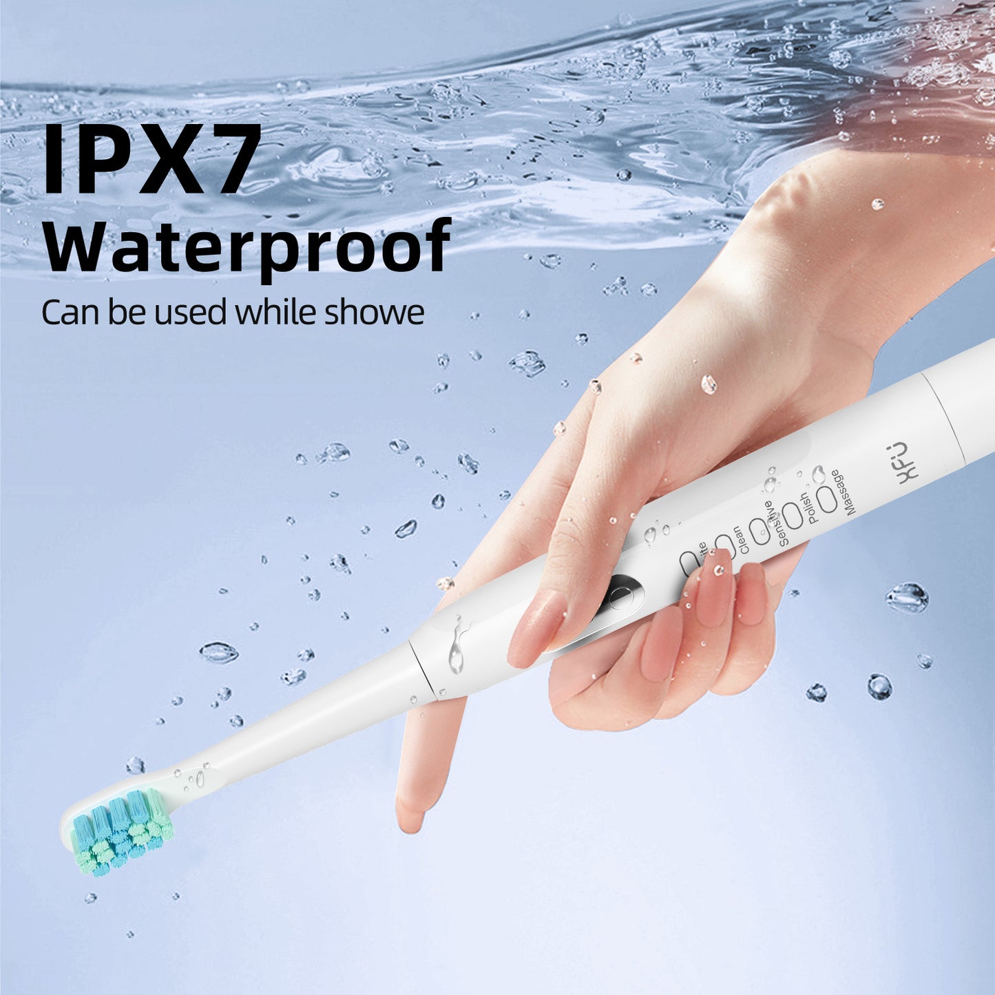 Elektrische Schallzahnbürste – 40.000 Vibrationen, 5 Modi, IPX7 wasserdicht & 90 Tage Laufzeit