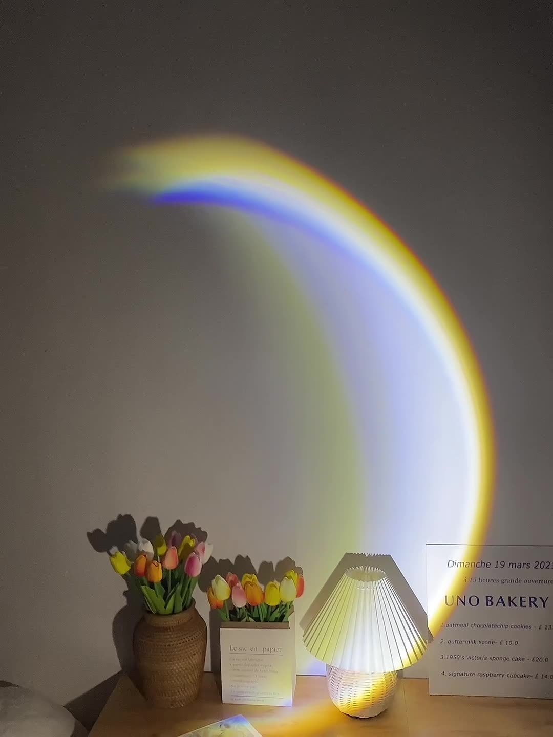 360° LED Rainbow Sunset Moon Lamp – USB Light Projector for Bedroom Aesthetic & Night Mood Lighting