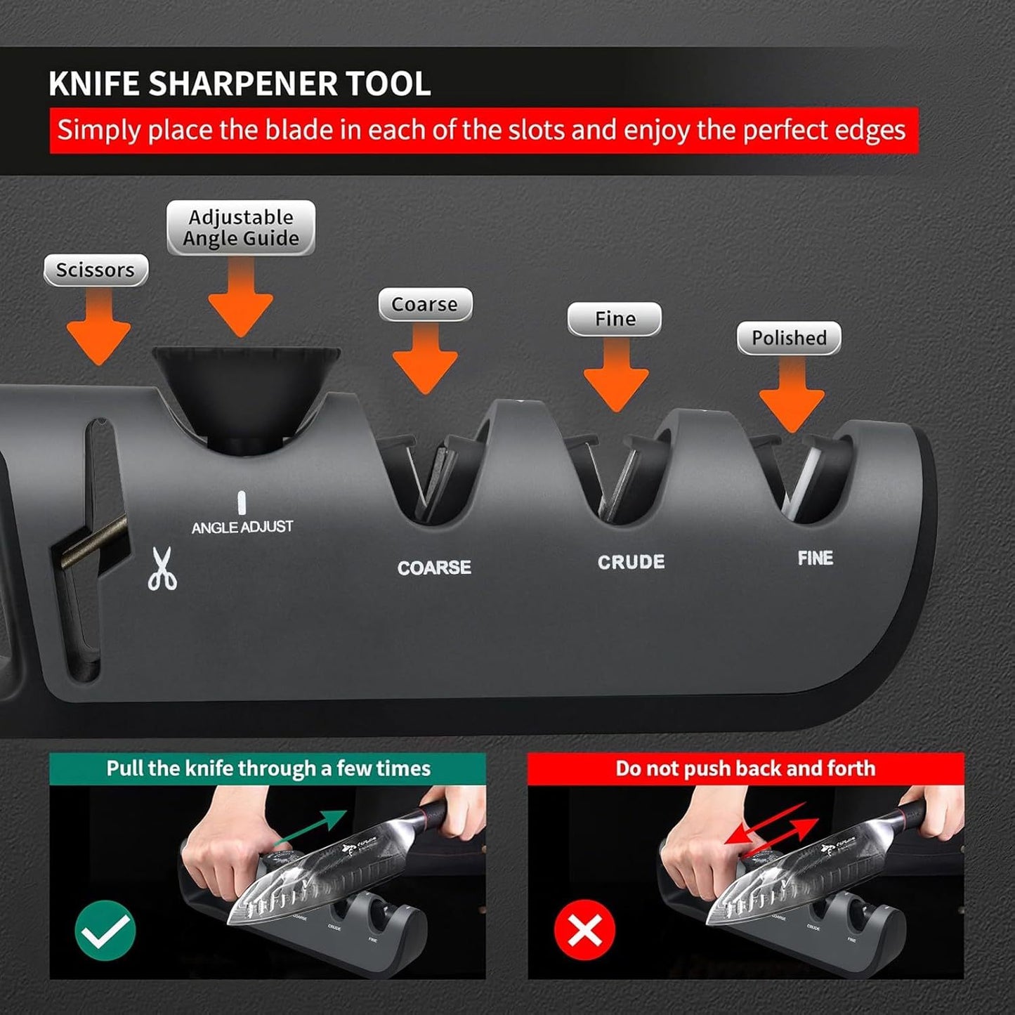 4-in-1 Messerschärfer & Scheren-Schärfer scharfe Messer, perfekte Klingenpflege in Sekunden für Zuhause