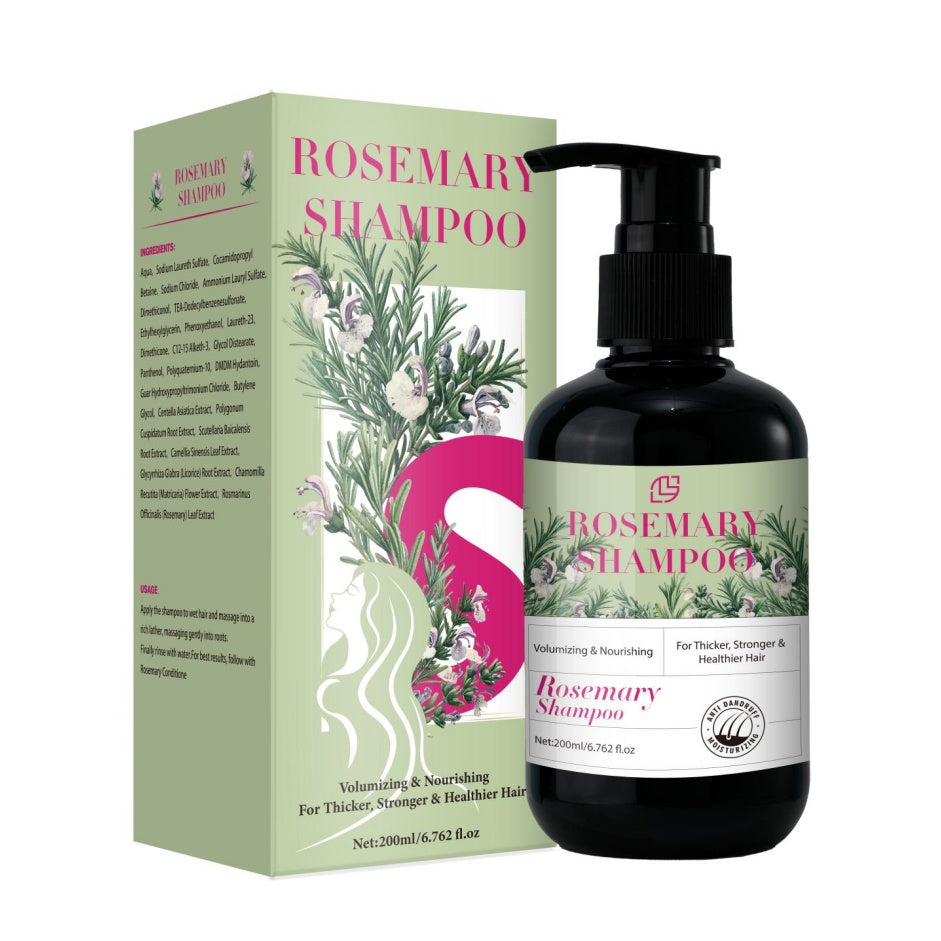 Rosmarin Shampoo mit Pflanzenextrakten, feuchtigkeitsspendende Pflege für sichtbar gepflegtes, trockenes und beschädigtes Haar, für Frauen und Männer