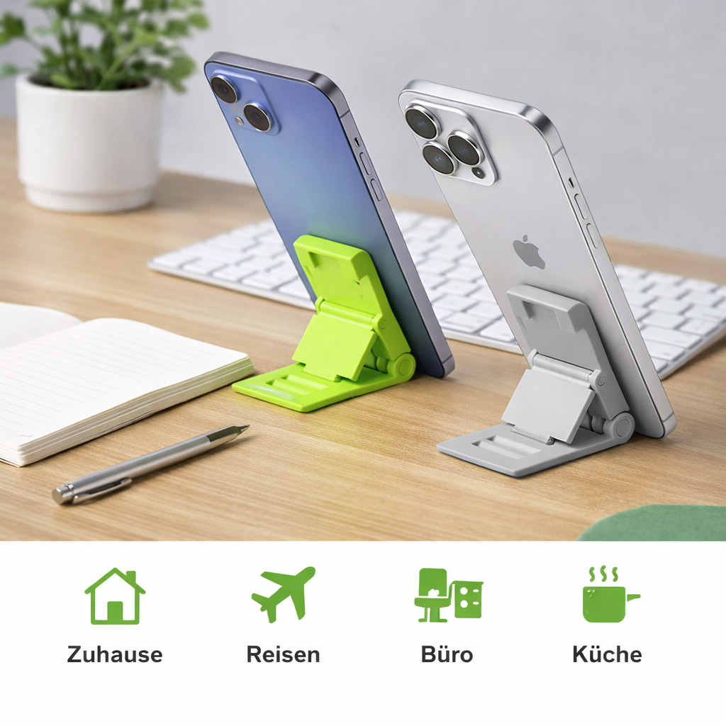 Mini Handyhalter 2er Set – Faltbarer Smartphone Ständer (iPhone & Android)