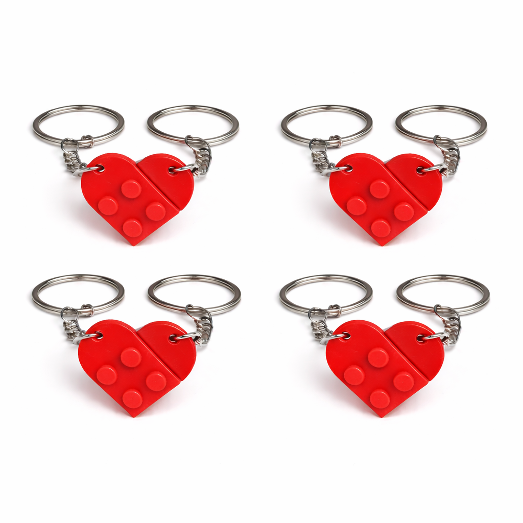 Herz Schlüsselanhänger für Paare, 2 Teile Herz Anhänger, Schlüsselanhänger Set für Freund Freundin, Geschenk für Paare, Valentinstag Geschenk, Couple Keychain