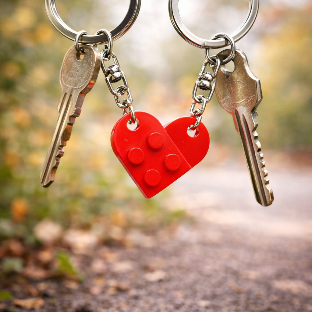 Herz Schlüsselanhänger für Paare, 2 Teile Herz Anhänger, Schlüsselanhänger Set für Freund Freundin, Geschenk für Paare, Valentinstag Geschenk, Couple Keychain